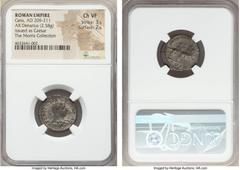 Ancients Geta, as Caesar (AD 209-211). AR denarius (19mm, 2.58 gm, 7h). NGC Choice VF 3/5 - 2/5. Rome, AD 203-210. P SEPTIMIVS-GETA CAES, bare headed, draped bust of Geta right, seen from behind / PRI
