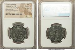 Ancients Pupienus (April-June AD 238). AE sestertius (30mm, 18.07 gm, 1h). NGC XF 4/5 - 2/5. Rome. IMP CAES PVPIEN MAXIMVS AVG, laureate, draped and cuirassed bust of Pupienus right, seen from behind 