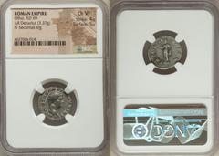 Ancients Roman Imperial Otho (AD 69). AR denarius (19mm, 3.37 gm, 6h). NGC Choice VF 4/5 - 5/5. Rome, January-April AD 69. IMP M OTHO CAESAR AVG TR P, bare, bewigged head of Otho right / SECVR-I-TAS P