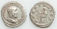 Ancients Roman Imperial Pupienus (April-June AD 238). AR denarius (19mm, 2.96 gm, 11h). VF. Rome. IMP C M CLOD PVPIENVS AVG, laureate, draped and cuirassed bust of Pupienus right, seen from behind / P