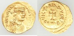 Ancients Byzantine Constantine IV Pogonatus (AD 668-685). AV tremissis (16mm, 1.43 gm, 7h). XF. Constantinople. Δ N CONSTAN-TINЧS PP AV, pearl-diademed, draped and cuirassed bust of Constantine IV rig