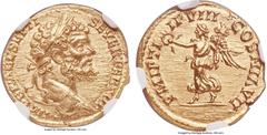 Ancient Coins Ancients Imitative issue of Septimius Severus (AD 193-211). AV aureus (19mm, 6.91 gm, 5h). NGC Choice MS 5/5 - 4/5. Possibly struck in India, ca. AD 193-211. •IMPER•AE L•SEPTI-SEVER•PERT