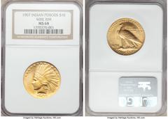 Indian Eagles 1907 $10 Wire Rim MS68 NGC. "The coin is a magnificent conception throughout, of a refined Greek character, simple in its aspect, but grand in its dignity, and will surely find a place i