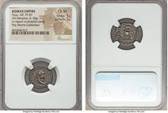 Ancients Titus, as Augustus (AD 79-81). AR denarius (18mm, 3.18 gm, 6h). NGC Choice XF 5/5 - 2/5. Rome, 1 January-30 June AD 80. IMP TITVS CAES VESPASIAN AVG P M, laureate head of Titus right / TR P I