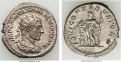 Ancients Macrinus (AD 217-218). AR antoninianus (22mm, 5.03 gm, 12h). VF. Rome. IMP C M OPEL SEV MACRINVS AVG, radiate, draped bust of Macrinus right, seen from behind / IOVI CONSERVATORI, Jupiter sta