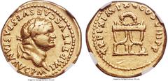 Ancients Titus, as Augustus (AD 79-81). AV aureus (19mm, 7.20 gm, 5h). NGC VF 4/5 - 2/5, ex-jewelry, graffito. Rome, AD 80. IMP TITVS CAES VESPASIAN AVG P M, laureate head of Titus right / TR P IX IMP