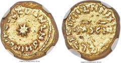 Islamic Dynasties Arab-Byzantine. temp. al-Walid I (AH 86-96 / AD 705-715) gold Solidus Indictional Year 11 (AH 94 / AD 712/3) AU Details (Cleaned) NGC, Uncertain Spanish mint (likely al-Qayrawan), A-