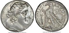 Ancients Greek SELEUCID KINGDOM. Demetrius II Nicator (second reign, 129-125 BC). AR tetradrachm (29mm, 12h). NGC Choice VF. Tyre, dated Seleucid Era 183 (130/9 BC). Diademed, beardless, draped bust o
