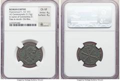 Ancients Roman Imperial Revolt of Poemenius in the name of Constantius II, as Augustus (AD 337-361). AE centenionalis (24mm, 5.15 gm, 11h). NGC Choice VF 4/5 - 4/5. Trier, 2nd officina, mid-AD 253. D 