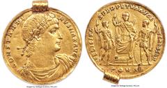 Ancients Roman Imperial Constantine I, as Augustus (AD 307-337). AV medallion of 9 solidi (47mm, 41.88 gm, 5h). NGC Choice VF 5/5 - 2/5, Fine Style, mount. Constantinople, ca. AD 330. CONSTANTI-NVS MA