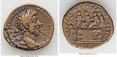 Ancients Roman Imperial Marcus Aurelius (AD 161-180). AE sestertius (32mm, 21.25 gm, 12h). About VF. Rome, AD 166. M AVREL ANTONINVS AVG-ARMENIACVS P M, laureate head of Marcus Aurelius right / CONG A