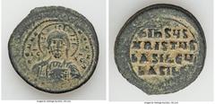 Ancients Byzantine Anonymous. Class A2. Time of Basil II-Constantine VIII (AD 976-1035). AE follis (32mm, 16.33 gm, 7h). VF. Constantinople. +EMMA-NOVHΛ, bust of Christ facing, wearing nimbus cruciger