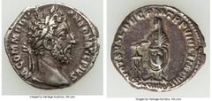 Ancients Roman Imperial Commodus (AD 177-192). AR denarius (18mm, 3.09 gm, 6h). XF. Rome, AD 183-184. M COMMODVS-ANTON AVG PIVS, laureate head of Commodus right / VOT SVSC DEC P M TR VIIII IMP VII COS