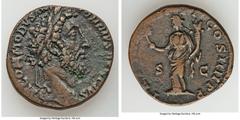 Ancients Roman Imperial Commodus (AD 177-192). AE sestertius (29mm, 17.90 gm, 7h). Choice VF. Rome, AD 183. M COMMODVS ANTONINVS AVG PIVS, laureate head of Commodus right / TR P VIII IMP VI COS IIII P