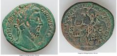 Ancients Roman Imperial Commodus (AD 177-192). AE sestertius (32mm, 20.74 gm, 12h). Fine. Rome, 2nd issue, AD 183. M COMMODVS ANT-ONINVS AVG PIVS, laureate head of Commodus right / ANN AVG TR P VIII I