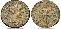 Ancients Roman Provincial PISIDIA. Comama. Gordian III (AD 238-244). AE (19mm, 4.46 gm, 1h). NGC Choice VF. IMP CA M ANT-OCRDIANO, laureate, draped and cuirassed bust of Gordian III right, seen from b