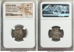 Ancients Roman Imperial Gallienus, sole reign (AD 253-268). BI antoninianus (22mm, 3.13 gm, 12h). NGC MS 4/5 - 3/5, Silvering. Antioch, AD 267. GALLIENVS AVG, radiate, draped, cuirassed bust of Gallie