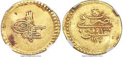 Islamic Dynasties Ottoman Empire. Ahmed III gold Findik AH 1115 (1703/1704) XF45 NGC, Tiflis mint (in Georgia), KM8, Pere-514, UBK-pg. 86 (RRR), Damali-23-TF-A3. 3.41gm. A very rare type from the Otto