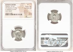 Ancients Roman Imperial Vitellius (July-December AD 69). AR denarius (18mm, 3.24 gm, 6h). NGC Fine 4/5 - 4/5. Rome, late April-December AD 69. A VITELLIVS GERM IMP AVG TR P, laureate head of Vitellius