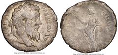 Ancients Roman Imperial Pertinax (1 January-28 March AD 193). AR denarius (19mm, 2.28 gm, 1h). NGC Choice Fine 4/5 - 3/5. Rome. IMP CAES P HELV-PERTIN AVG, laureate head of Pertinax right / PROVID-DEO