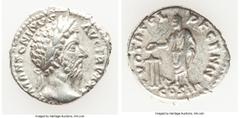 Ancients Roman Imperial Marcus Aurelius (AD 161-180). AR denarius (19mm, 3.58 gm, 6h). VF. Rome, AD 170-171. IMP M ANTONINVS AVG TR P XXV, laureate head of Marcus Aurelius right / VOTA SOL DECENN, Mar