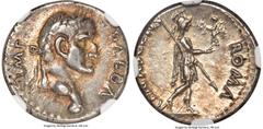 Ancients Roman Imperial Galba (July AD 68-January AD 69). AR denarius (18mm, 3.48 gm, 5h). NGC Choice XF 4/5 - 3/5. Uncertain Spanish mint (Tarraco?), ca. April-late AD 68. GALBA-IMP, laureate head of