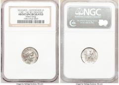 Ancients Greek SELEUCID KINGDOM. Antiochus VI Dionysus (144-142 BC). AR drachm (17mm, 12h). NGC AU. Antioch on the Orontes, dated Seleucid Era 170 (143/2 BC). Diademed, radiate head of Antiochus VI ri