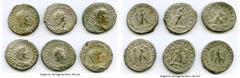 Ancients Ancient Lots ANCIENT LOTS. Roman Provincial. AD 3rd century. Lot of six (6) BI tetradrachms. About VF-VF, Silvering. Includes: BI tetradrachm (6), various rulers. Total six (6) coins in lot. 