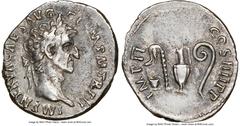 Ancients Roman Imperial Nerva (AD 96-98). AR denarius (19mm, 3.43 gm, 6h). NGC Choice XF 5/5 - 3/5. Rome, January AD 98. IMP NERVA CAES AVG-GERM P M TR P II, laureate head of Nerva right / IMP II-COS 