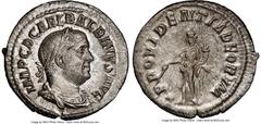 Ancients Roman Imperial Balbinus (April-July AD 238). AR denarius (20mm, 2.74 gm, 12h). NGC Choice AU 5/5 - 4/5, Fine Style. Rome. IMP C D CAE L BALBINVS AVG, laureate, draped and cuirassed bust of Ba