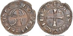 Crusader States Principality of Antioch. Bohemond III 4-Piece Lot of Certified "Helmet" Deniers ND (1163-1201) NGC, 1) Denier - AU50. 0.89gm 2) Denier - XF45. 0.91gm 3) Denier - XF40. 0.71gm 4) Denier