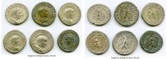 Ancients Ancient Lots ANCIENT LOTS. Roman Provincial. AD 3rd century. Lot of six (6) BI tetradrachms. XF-Choice XF, Silvering. Includes: BI tetradrachm (6), various rulers. Total six (6) coins in lot.