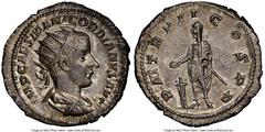 Ancients Roman Imperial Gordian III (AD 238-244). AR antoninianus (23mm, 4.60 gm, 5h). NGC MS 5/5 - 5/5. Rome, AD 240. IMP CAES M ANT GORDIANVS AVG, radiate, draped and cuirassed bust of Gordian right