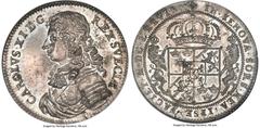 Sweden Carl XI Restrike Riksdaler 1676-Dated MS66 S NGC, Stockholm mint, KM280, Dav-4538, AAH-52b. Early 19th-century restrike from original dies. Truly a 'wonder' coin, even given that the present sp