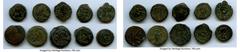 Ancients Ancient Lots ANCIENT LOTS. Mixed. Greek and Byzantine. Lot of ten (10) AE issues. Fine-VF, bronze disease. Includes: Nine (9) AE 15-20mm Greek bronzes / One (1) Byzantine, AE half follis with