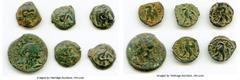 Ancients ANCIENT LOTS. Greek. Ptolemaic Egypt. 2nd-1st centuries BC. Lot of six (6) AE chalkons and dichalkons (13-19mm). Fine. Includes: Six fractional AEs of various rulers and types. Total six (6) 