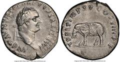 Ancients Roman Imperial Titus, as Augustus (AD 79-81). AR denarius (18mm, 3.17 gm, 5h). NGC XF, brushed. Rome, January-June AD 80. IMP TITVS CAES VESPASIAN AVG P M, laureate head of Titus right / TR P