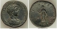 Ancients Roman Imperial Commodus, as Caesar (AD 177-192). AE sestertius (31mm, 26.26 gm, 11h). XF. Rome, AD 175-176. L AVREL COMMODO CAES AVG FIL GERM SARM, bare headed, draped and cuirassed bust of C