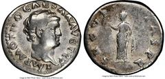 Ancients Roman Imperial Otho (AD 69). AR denarius (19mm, 6h). NGC Fine. Rome, January-April AD 69. IMP OTHO CAESAR AVG TR P, bare, bewigged head of Otho right / SECVRI-TAS P R, Securitas, draped, stan