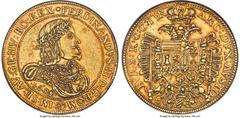 Austria Ferdinand III gold 20 Ducat 1655 AU55 NGC, Vienna mint, KM-Unl., Fr-Unl., Horsky-Unl., Reichel Collection-Unl., MzA-Unl. 69.26gm. Jan Conrad Richthausen as mintmaster. An exceedingly rare type