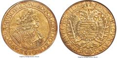 Austria Leopold I gold 10 Ducat 1670-SHS XF Details (Removed From Jewelry) NGC, Breslau mint, KM-Unl., Fr-Unl (cf. Fr-258a for type), Horsky-Unl., Julius-Unl., Saurma-Jeltsch-Unl., F&S-Unl., CNA-Unl. 