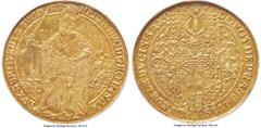 German States Quedlinburg Quedlinburg. Dorothea von Sachsen gold 8 Ducat 1617-HL AU Details (Obverse Graffiti) NGC, Quedlinburg mint, KM14, Fr-2444 (Rare), Schnee-638, Cappe-198. 28.99gm. Struck from 