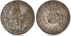 German States Saxony Saxony. Johann Georg II 4 Taler 1663-CR AU Details (Obverse Graffiti) NGC, Dresden mint, KM506 (Rare), Dav-LS402, Dassdorf-Unl., Merseburger-1171, Schnee-916 (this coin cited). 11