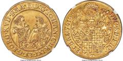 German States Silesia-Liegnitz-Brieg Silesia-Liegnitz-Brieg. Johann Christian & Georg Rudolph gold 6 Ducat 1610-(d) MS62+ NGC, Liegnitz or Brieg mint, KM140 (Rare), Fr-3150 (Rare), Reimmann-Unl., cf. 