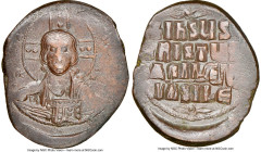 Ancients Byzantine Anonymous. Class A2. Time of Basil II and Constantine VIII (AD 1020-1028). AE follis (31mm, 5h). NGC XF. Constantinople. +EMMA-NOVHΛ, bust of Christ facing, wearing nimbus cruciger 