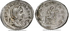 Ancients Roman Imperial Herennia Etruscilla (AD 249-253). AR antoninianus (23mm, 4.14 gm, 1h). NGC AU 5/5 - 4/5. Rome. HER ETRVSCILLA AVG, draped bust of Herennia Etruscilla right on crescent, seen fr