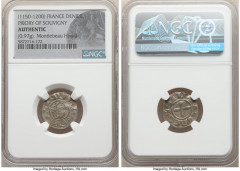 France 3-Piece Lot of Certified Assorted Deniers Authentic NGC, 1) Priory of Souvigny Denier ND (1150-1200), 0.97gm 2) Abbey of Saint Martial Denier ND (1100-1245), Limoges mint, 0.60gm 3) Deols. Will