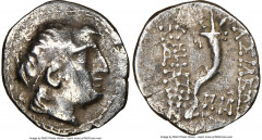 Ancients Greek SELEUCID KINGDOM. Demetrius I Soter (162-150 BC). AR drachm (15mm, 2h). NGC Fine, scratch. Antioch on the Orontes, dated Seleucid Era 162 (151/0 BC). Diademed head of Demetrius I right,