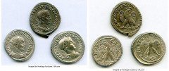 Ancients Ancient Lots ANCIENT LOTS. Roman Provincial. AD 3rd century. Lot of three (3) BI tetradrachms. Choice VF-XF, Silvering. Includes: BI tetradrachm (3), various rulers. Total three (3) coins in 
