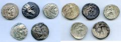 Ancients Ancient Lots ANCIENT LOTS. Greek. Macedonian Kingdom. Ca. 4th-3rd centuries BC. Lot of five (5) AR tetradrachms. Fine-VF. Includes: (5) Mixed rulers, Zeus seated reverse. Lot of five (5) coin